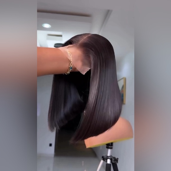 Luxury bone straight 5 by 5 bob wig